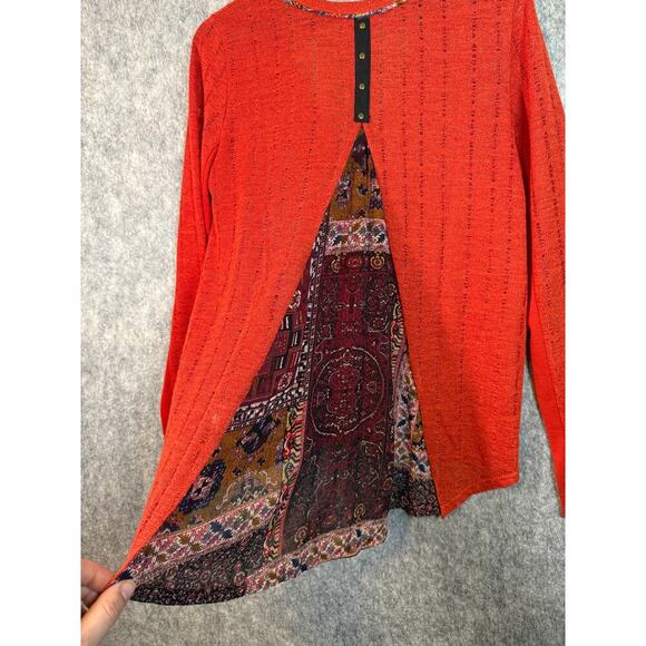 Miss Me Sequin Open Back Red Cardigan Flowy Breathable - Medium - Picture 5 of 10